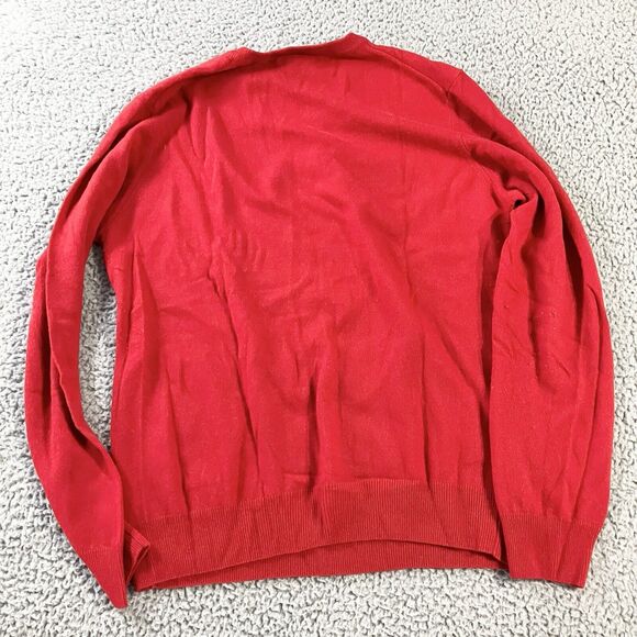 Mantovani Studio Sweater Mens Large Red 100% Italian Cashmere Made In Italy - Picture 6 of 6